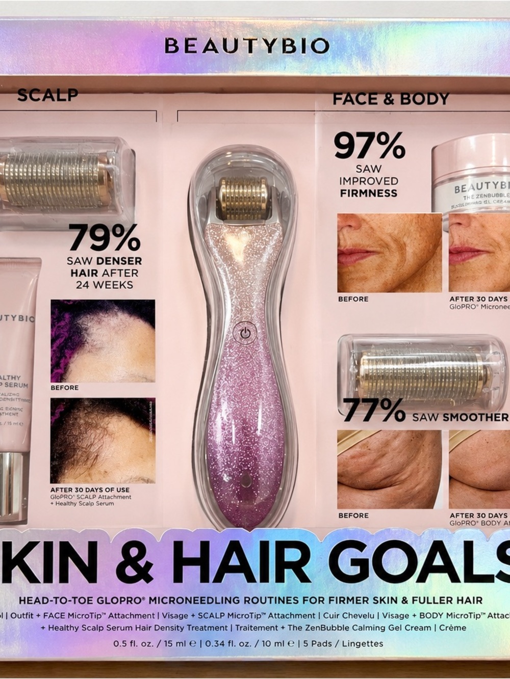 BeautyBio GloPRO Skin & Hair Goals Microneedling Set NEW